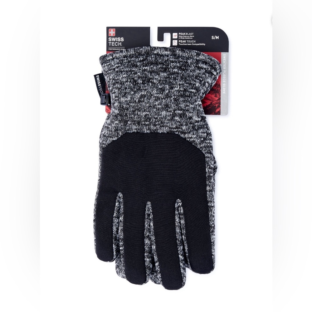 Swiss Tech Men's Sweater Fleece Gloves Size S/M